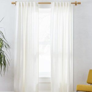 West Elm Linen Cotton Curtain + Blackout Panel Set